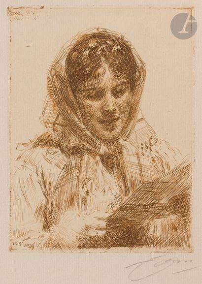 Anders Zorn (suédois, 1860-1920)
La Lettre....