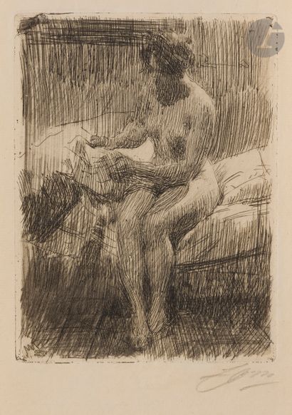 Anders Zorn (suédois, 1860-1920)
Modèle lisant....