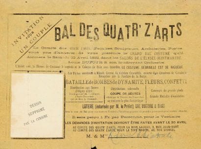 Divers
Quatr' z'Arts. Invitation typographiée...