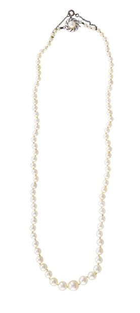 Collier de perles de culture en chute, fermoir...