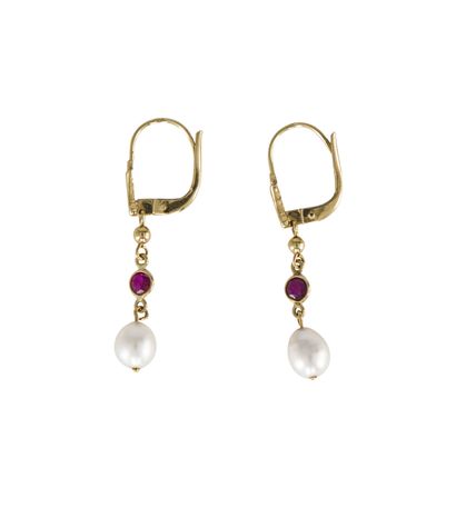 Paire de pendants d'oreilles en or 18K (750),...