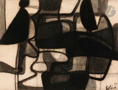 Maurice ESTÈVE (1904-2001
)Composition, 1955Chalk
and...