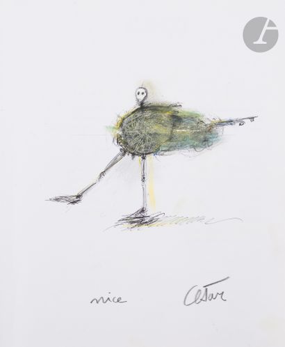 César Baldaccini dit CÉSAR (1921-1998)
Poulette,...