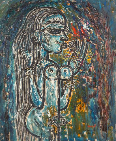 Laxman PAI [indien] (1926-2021)
Nu bleu,...