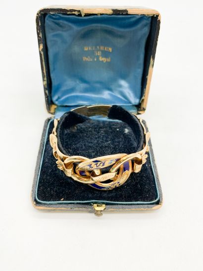 Bracelet ouvrant articulé en or 18K (750)...