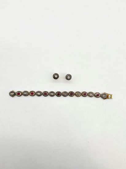 Demi-parure en argent doré comprenant un...
