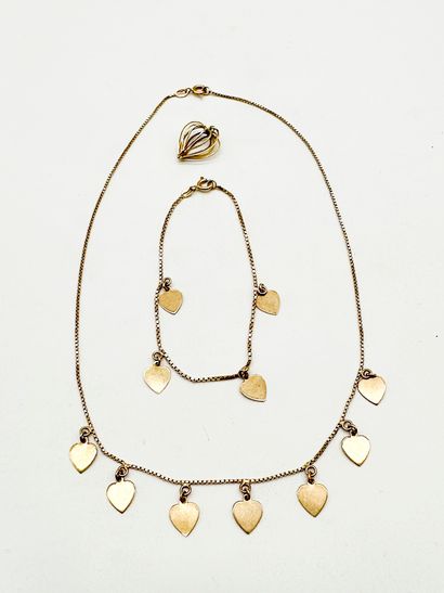 Demi-parure en or 18K (750) comprenant :...