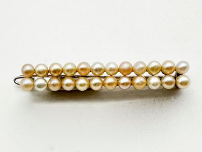 Broche-barette en or gris 18K (750), ornée...