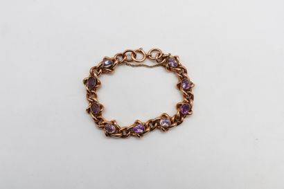 Bracelet en or 9K (375), maillons enchevêtrés...