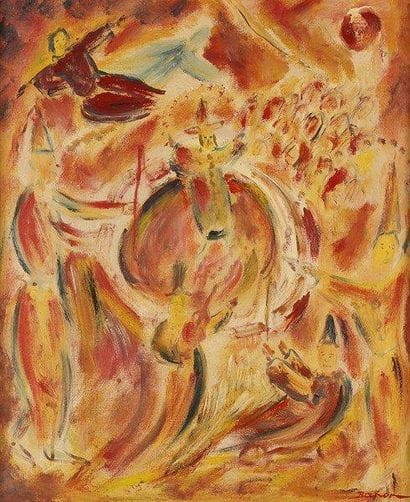 BANON
Le cirque, 1988. Huile sur toile.Signée...