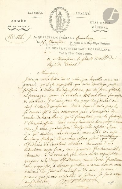 TRèVES. 3 L.S., 1798-1800; 1 fol. page each,...