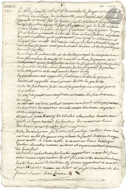 VOSGES. 2 handwritten documents, 1773; 2...