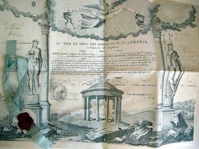 Diplôme de Maitre sur parchemin décerné par...