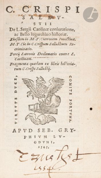 SALLUSTE.
C. Crispi Sallustii. De L. Sergii...