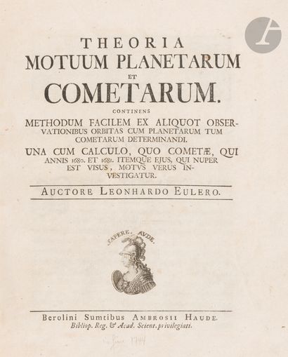EULER (Leonhard).
Theoria motuum planetarum...