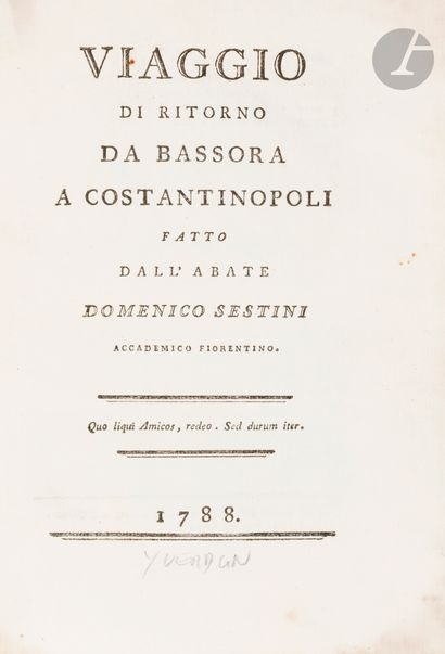 SESTINI (Domenico).
Viaggio di ritorno da...