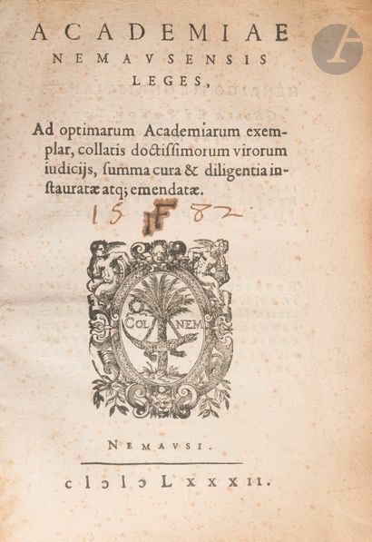 SERRES (Jean de).
Academiae Nemausensis leges....