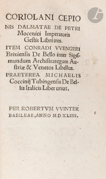 NEPOS (Cornelius).
Liber Æmylii Probi historiographi...