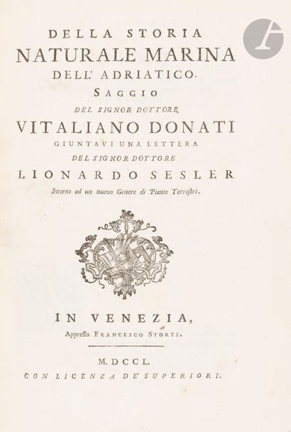DONATI (Vitaliano).
Della storia naturale...