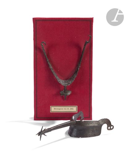 Two medieval spurs, excavated pieces. 
-...