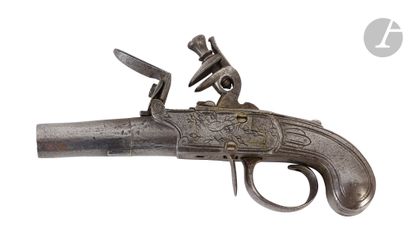 Small all-iron flintlock boxlock pistol....