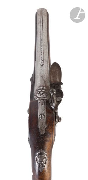 Italian flintlock travel pistol.
Round barrel...
