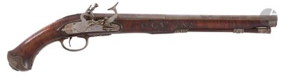 Flintlock pommel pistol.
Round barrel with...