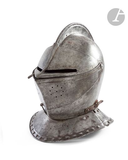 Armet with mezail. 
Crested stamp, forged...