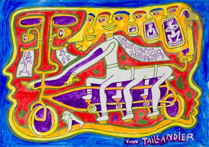Yvon TAILLANDIER (1926-2018)
The Tandem
Gouache...