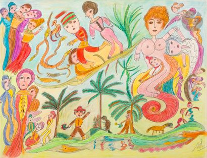 Solange LANTIER dite SOL (1906-1987)
Le Jardin
Crayons...