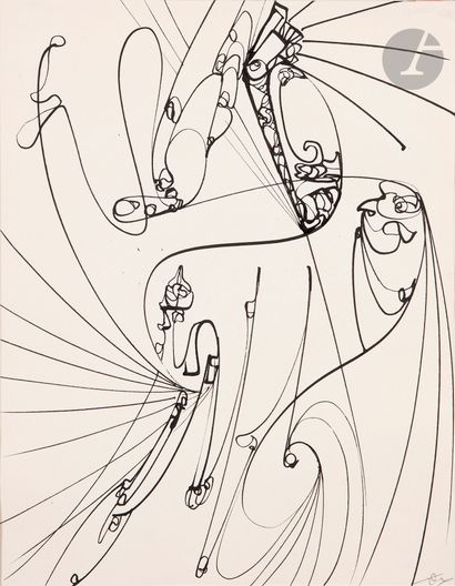 Adrien DAX (1913-1979)
Oiselures, 1961
India...