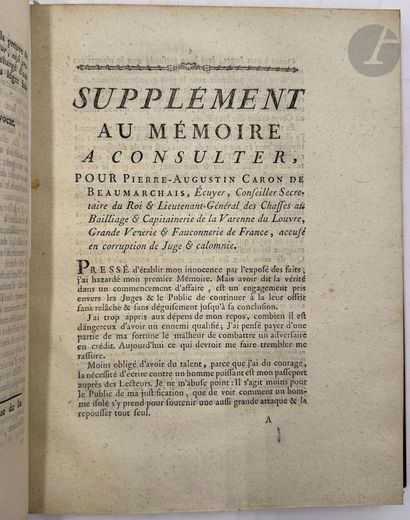 BEAUMARCHAIS (Pierre-Augustin Caron de).
[Mémoires...