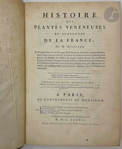 BULLIARD (Pierre).
Histoire des plantes vénéneuses...