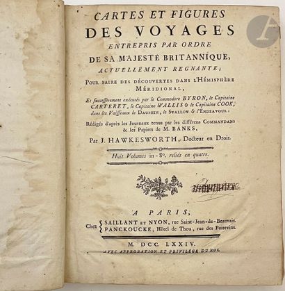 [COOK (Captain James)] - HAWKESWORTH (John).
Cartes...