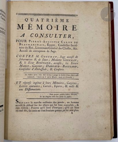 BEAUMARCHAIS (Pierre-Augustin Caron de).
[Mémoires...