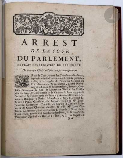 BEAUMARCHAIS (Pierre-Augustin Caron de).
[Mémoires...