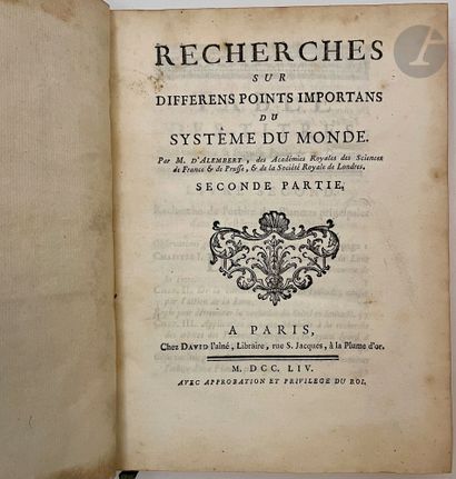 ALEMBERT (D').
Recherches sur différens points...