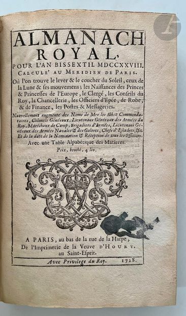 ALMANACH ROYAL, pour l'an bissextil MDCCXXVIII....