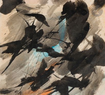 Jean MIOTTE (1926-2016) Composition Ink and...