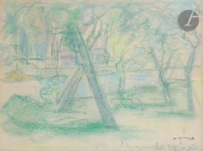 Charles ANGRAND (1854-1926) River at Sauqueville-sur-Scie...