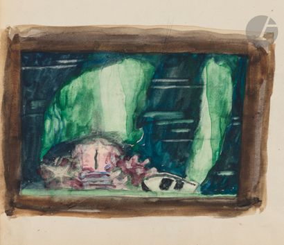Jean SOUVERBIE (1891-1981) La Barque Watercolor,...