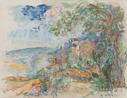Michel KIKOÏNE (1892-1968) The Village Watercolour...