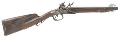 Fusil de chasse à silex, deux coups. 
Canons...