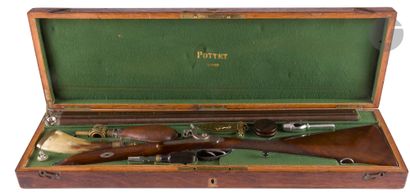 Superbe coffret de fusil de chasse à percussion...