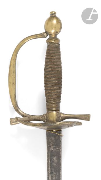 Two late 18th century uniform swords. 
Flat-backed...