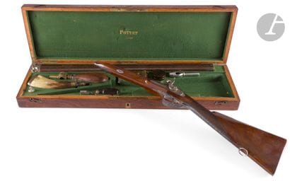 Superbe coffret de fusil de chasse à percussion...