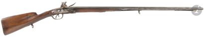 Fusil de chasse à silex, deux coups. 
Canon...