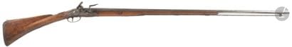 Long fusil de chasse à silex, un coup. 
Canon...