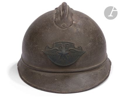 Casque Adrian modèle 1915 de l’aviation....