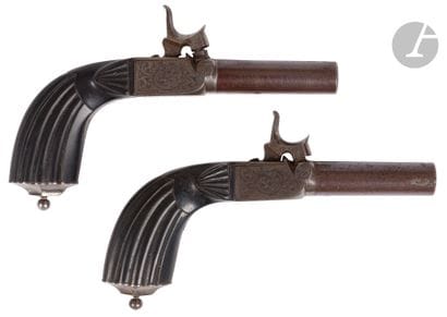 Paire de pistolets à coffre à percussion....